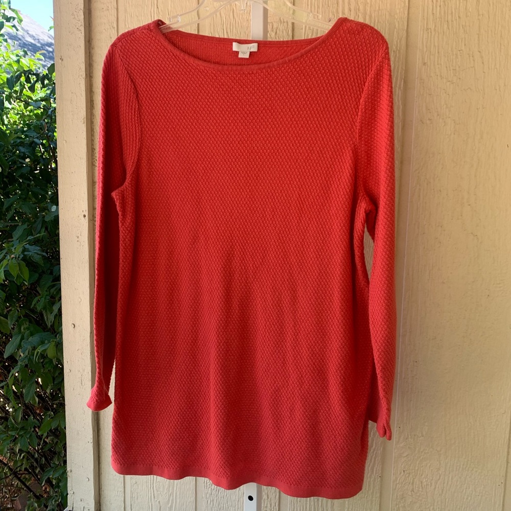 J. Jill Cotton Coral Quarter Sleeves Top EUC | L